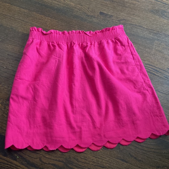 J. Crew Factory pink scalloped hem pink skirt - Size 10 - Picture 2 of 7